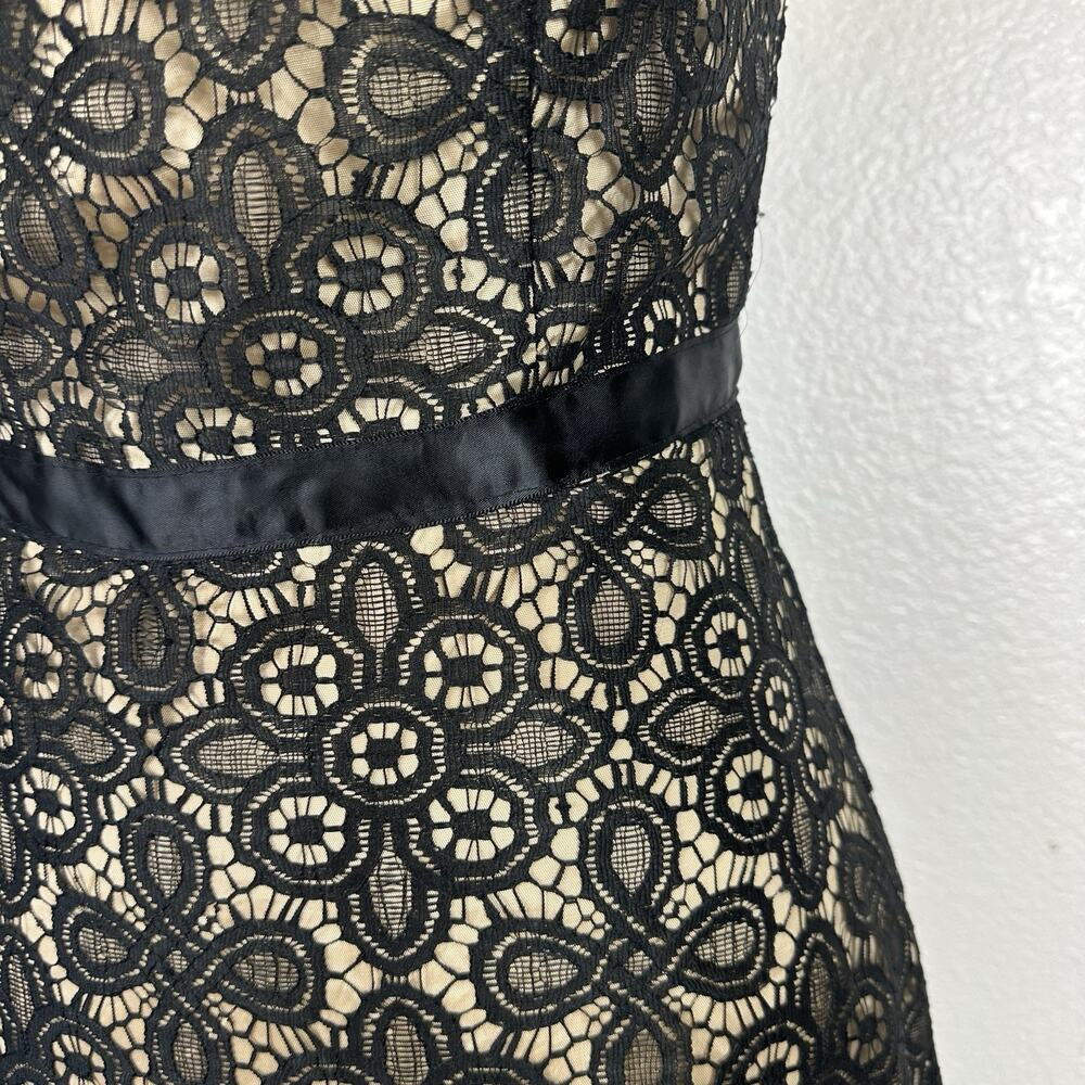 Vintage Y2K Delia's Dress Size 5 Small Black Lace Illusion Strapless Midi - Picture 6 of 15